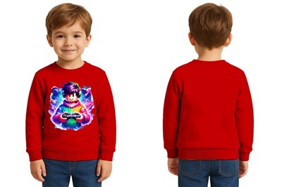 Unisex roblox Baskılı Çocuk Swaetshirt 3 İplik Şardonlu