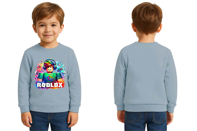 Unisex roblox Baskılı Çocuk Swaetshirt 3 İplik Şardonlu