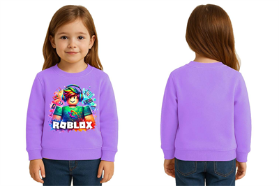 Unisex roblox Baskılı Çocuk Swaetshirt 3 İplik Şardonlu