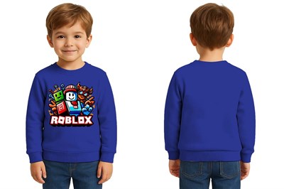 Unisex roblox Baskılı Çocuk Swaetshirt 3 İplik Şardonlu