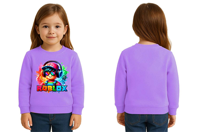Unisex roblox Baskılı Çocuk Swaetshirt 3 İplik Şardonlu