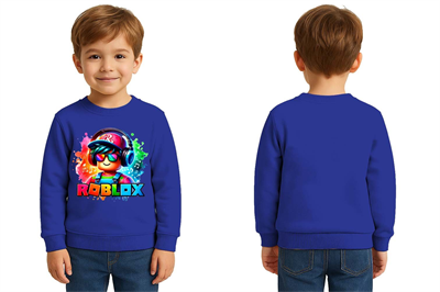Unisex roblox Baskılı Çocuk Swaetshirt 3 İplik Şardonlu