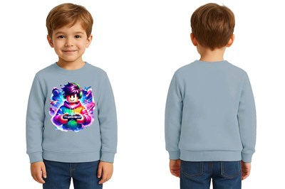 Unisex roblox Baskılı Çocuk Swaetshirt 3 İplik Şardonlu