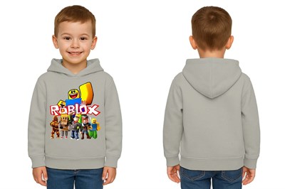 Unisex roblox Baskılı Çocuk Swaetshirt  Baskılı Kapüşonlu 3 İplik Şardonlu