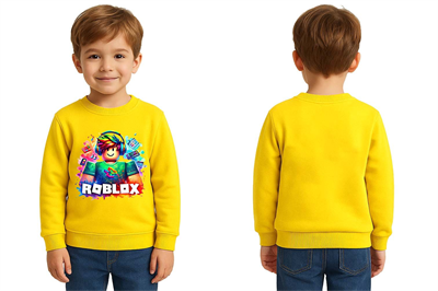 Unisex roblox Baskılı Çocuk Swaetshirt 3 İplik Şardonlu