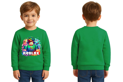 Unisex roblox Baskılı Çocuk Swaetshirt 3 İplik Şardonlu