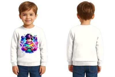 Unisex roblox Baskılı Çocuk Swaetshirt 3 İplik Şardonlu