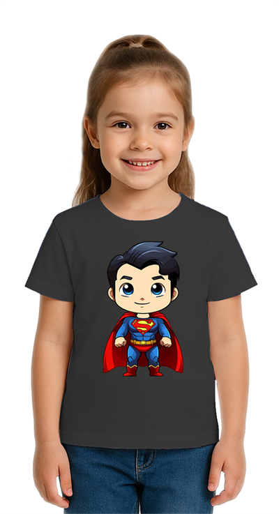 Unisex Superman Baskılı Çocuk Tişört pamuklu penye kumaş