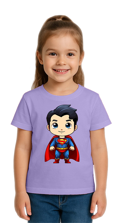 Unisex Superman Baskılı Çocuk Tişört pamuklu penye kumaş