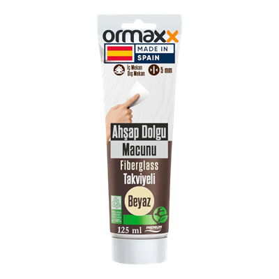 Aguaplast - Beyaz Fiberglass Katkılı Ahşap Dolgu Tamir Macunu 125 ml