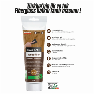 Aguaplast - Meşe Fiberglass Katkılı Ahşap Dolgu Tamir Macunu 125 ml
