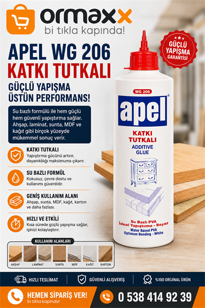 Apel Ahşap Beyaz Katkı Tutkalı 750 gr