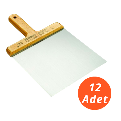 Dekor/Hassan 055 Ahşap Saplı Macun Küreği 16 cm - 12li Paket Standart Model - Yay Çeliği