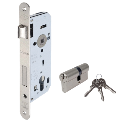 Dooraks 121ZB Silindirli Dış Kapı Kilidi 40 mm (Oval Nikel 23 mm Ayna Barel:68 mm Zamak)