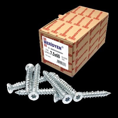 Meridyen Tdr Buldeks Montaj Vidası 7,5*80 mm 1.000 Adet - T30 Bits Uç ile Kullanılır