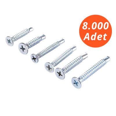 Meridyen YHB 3,9*38 Matkap Uçlu Vida 8.000 - PH 2 Bits Uç ile Kullanılır