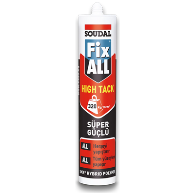 Soudal Fixall High Tack Hızlı ve Kuvvetli Yapıştırıcı Beyaz 290 ml