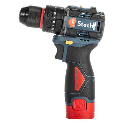 Stechend SX17 Darbeli Akülü Vidalama 16V 2.0 Ah | Armut Tipi Çift Akülü Mandrenli Matkap