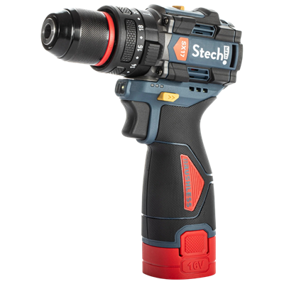Stechend SX17 Darbeli Akülü Vidalama 16V 2.0 Ah | Çift Akülü Mandrenli Matkap