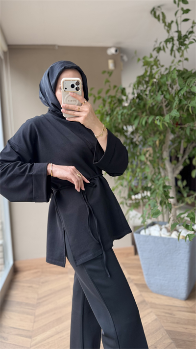 Oysho Kumaş Bağlamalı Tunik | Siyah