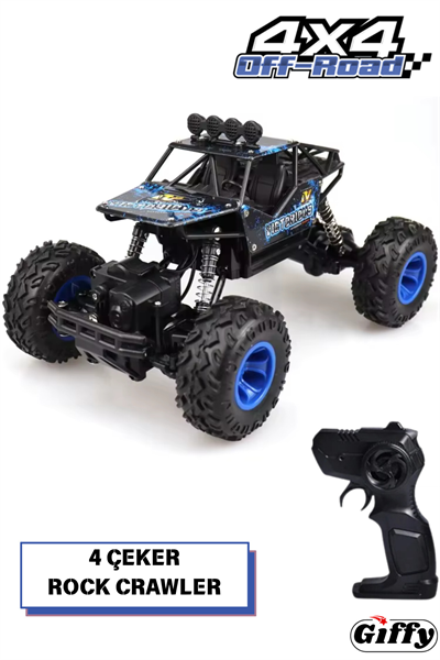 Oyuncak 4x4 Uzaktan Kumandalı Rock Crawler Off Road Aracı 4 Çeker Şarjlı 20 Dk Kullanım