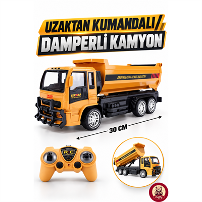 Oyuncak Uzaktan Kumandalı Şarjlı Hafriyat Kamyonu 2.4 GHz Full Fonksiyon Kasası Kalkıp İnen