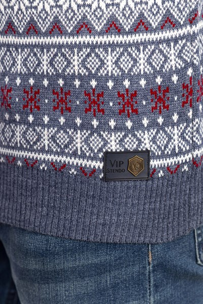 0001786 Vip Stendo Erkek Kazak Indigo