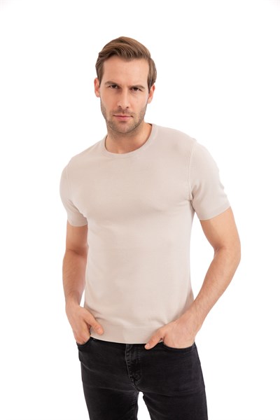 0024070 Vip Stendo Erkek Tişört Krem