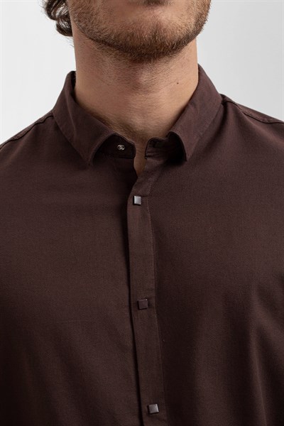 0024176 Vip Stendo Erkek Gömlek Kahverengi