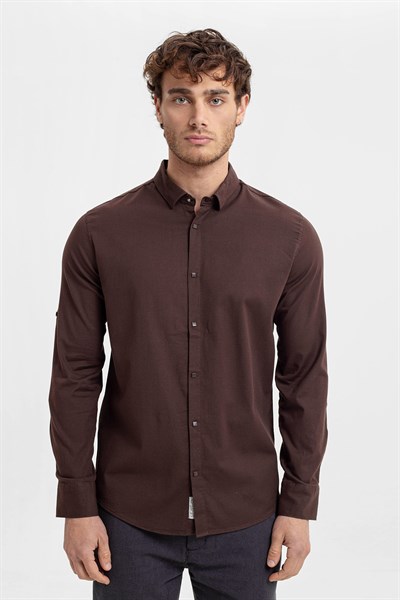 0024178 Vip Stendo Erkek Gömlek Kahverengi