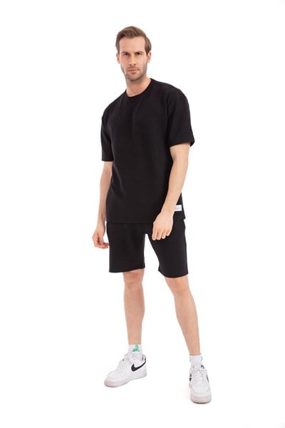 0028970 Vip Stendo Erkek Şort Tişört Takımı Siyah