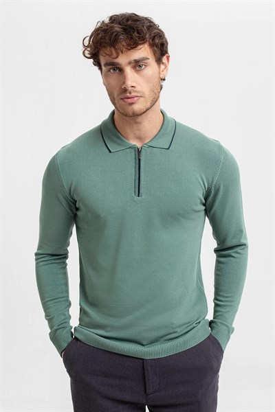 0031173 Vip Stendo Erkek Kazak Açık Yeşil