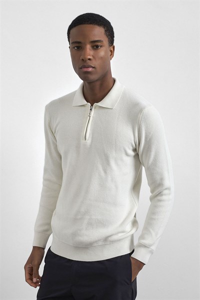 0032250 Vip Stendo Erkek Kazak Ekru