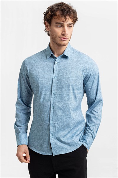 0032773 Vip Stendo Erkek Gömlek Mavi