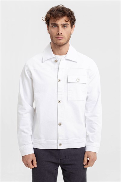 0033653 Vip Stendo Erkek Ceket Beyaz