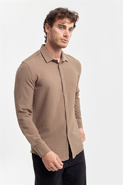 0036186 Vip Stendo Erkek Gömlek Bej