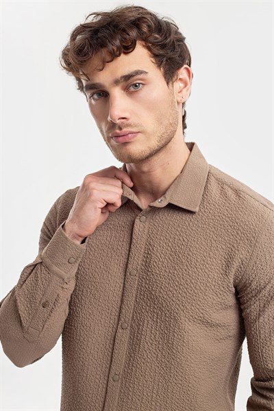 0036186 Vip Stendo Erkek Gömlek Bej