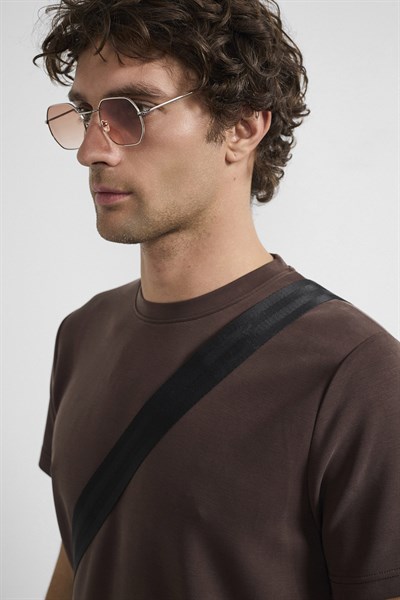 0036882 Vip Stendo Erkek Şort Tişört Takımı Kahverengi