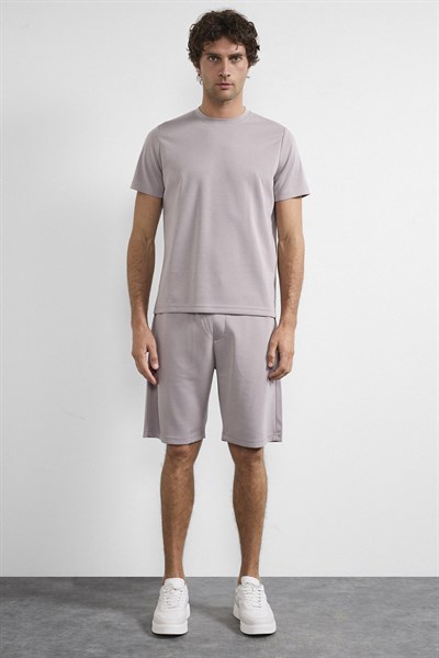 0036882 Vip Stendo Erkek Şort Tişört Takımı Vizon