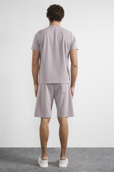 0036882 Vip Stendo Erkek Şort Tişört Takımı Vizon