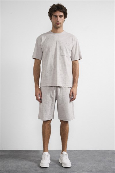 0036883 Vip Stendo Erkek Şort Tişört Takımı Gri