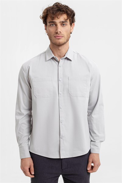 0037532 Vip Stendo Erkek Gömlek Gri