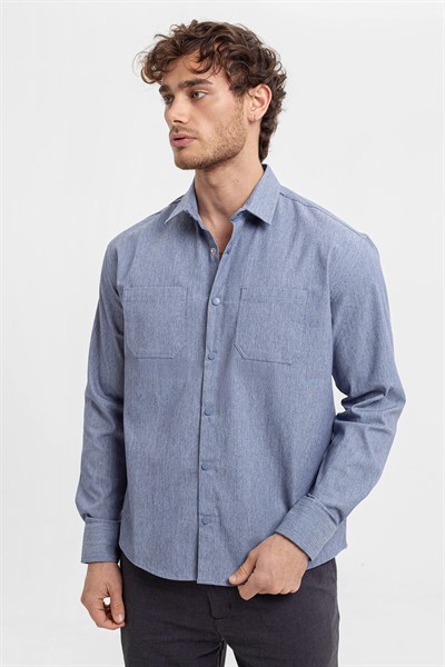 0037532 Vip Stendo Erkek Gömlek Mavi