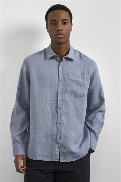 0038073 Vip Stendo Erkek Gömlek Açık Gri