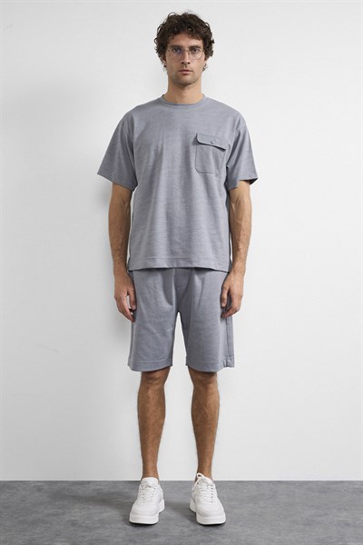 0038620 Vip Stendo Erkek Şort Tişört Takımı Füme