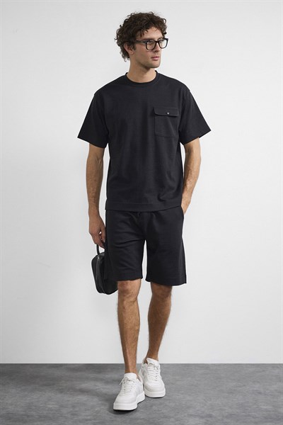 0038620 Vip Stendo Erkek Şort Tişört Takımı Siyah