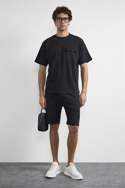 0038622 Vip Stendo Erkek Şort Tişört Takımı Siyah