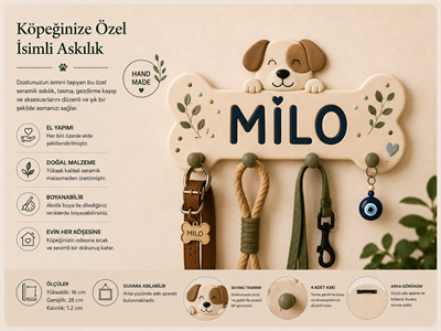 Kemikli Köpek Askılık İsme Özel