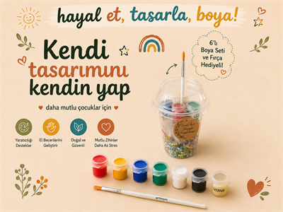 Seramik Boyama Bardak 4lü Figür-1