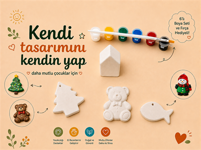 Seramik Boyama Bardak 4lü Figür-3